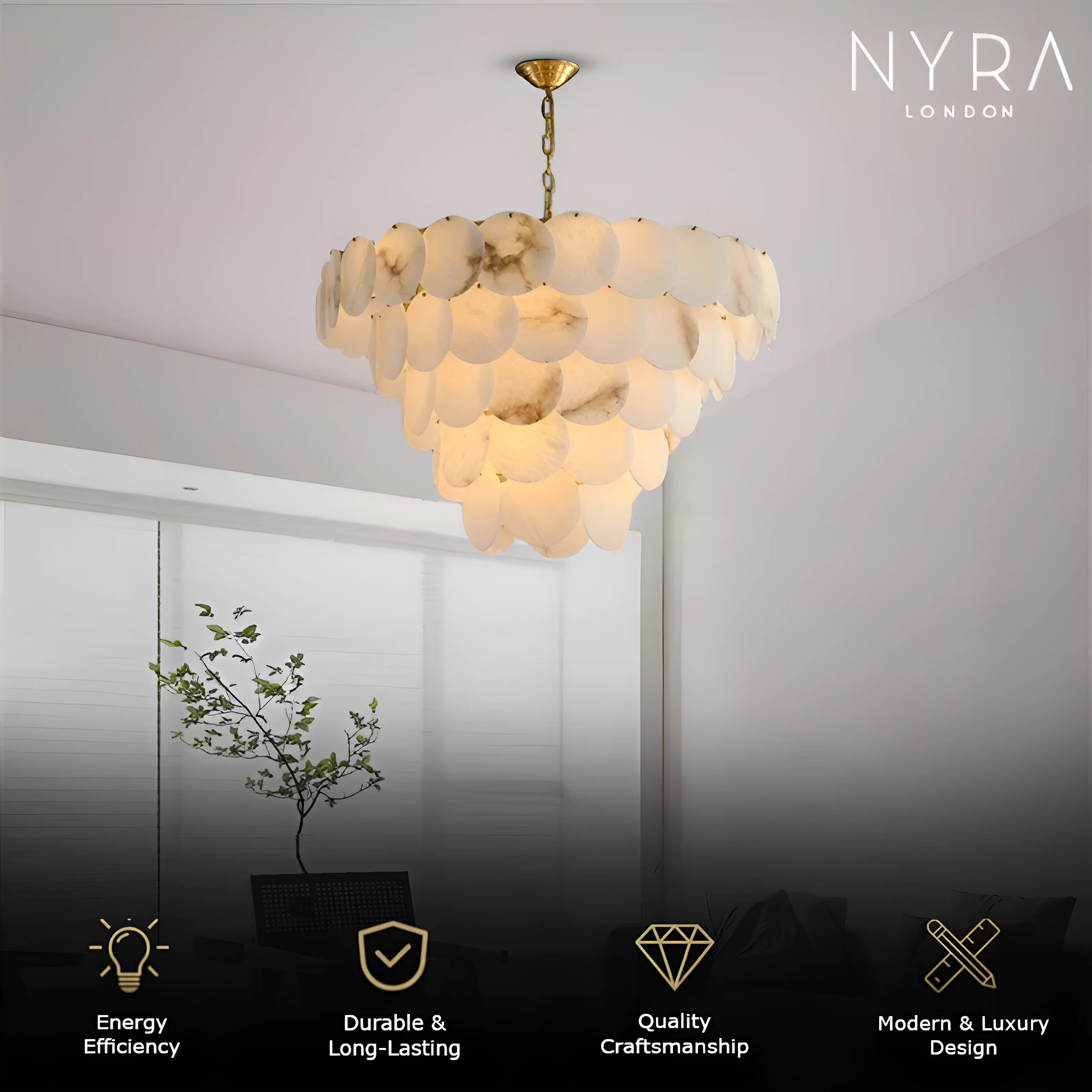 Molly Alabaster Tiered Chandelier - Image 3