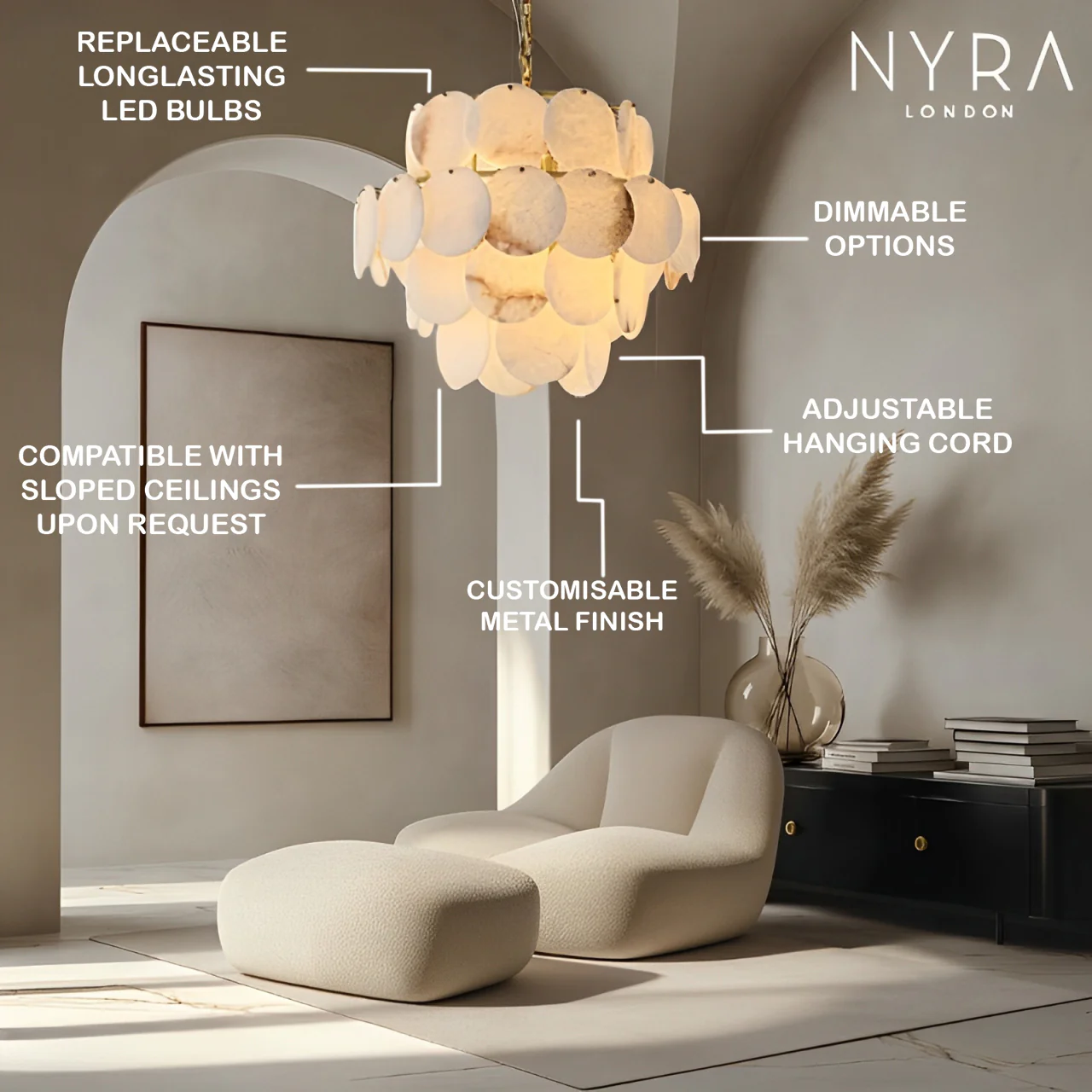Molly Alabaster Tiered Chandelier - Image 6