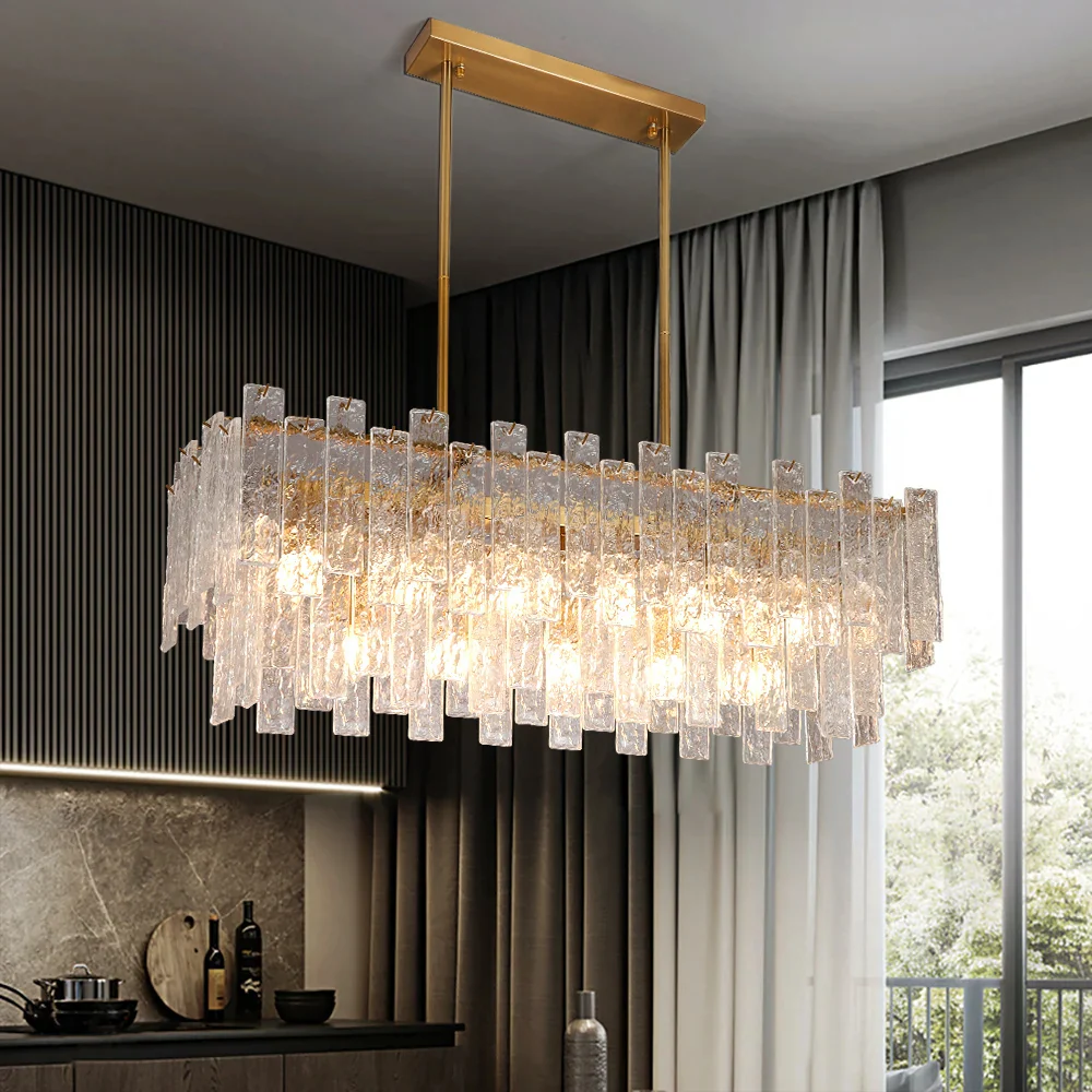 NAVANA Rectangular Glass Chandelier - Image 2