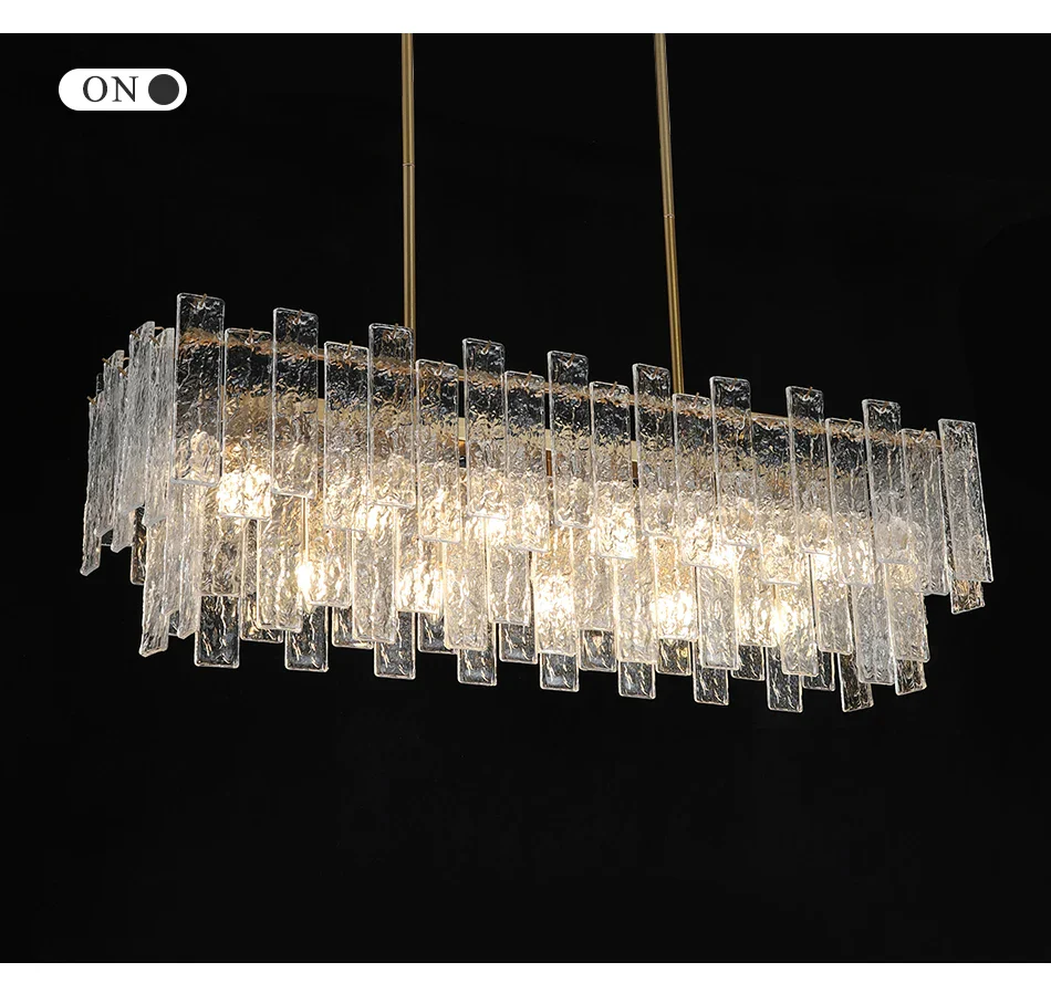 NAVANA Rectangular Glass Chandelier - Image 3