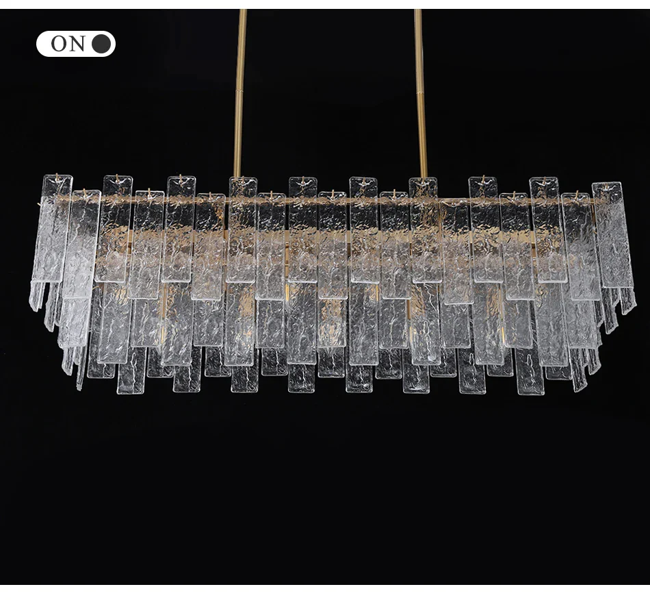 NAVANA Rectangular Glass Chandelier - Image 4