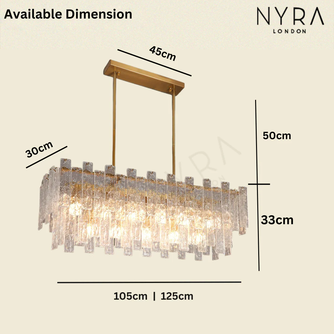 NAVANA Rectangular Glass Chandelier - Image 8