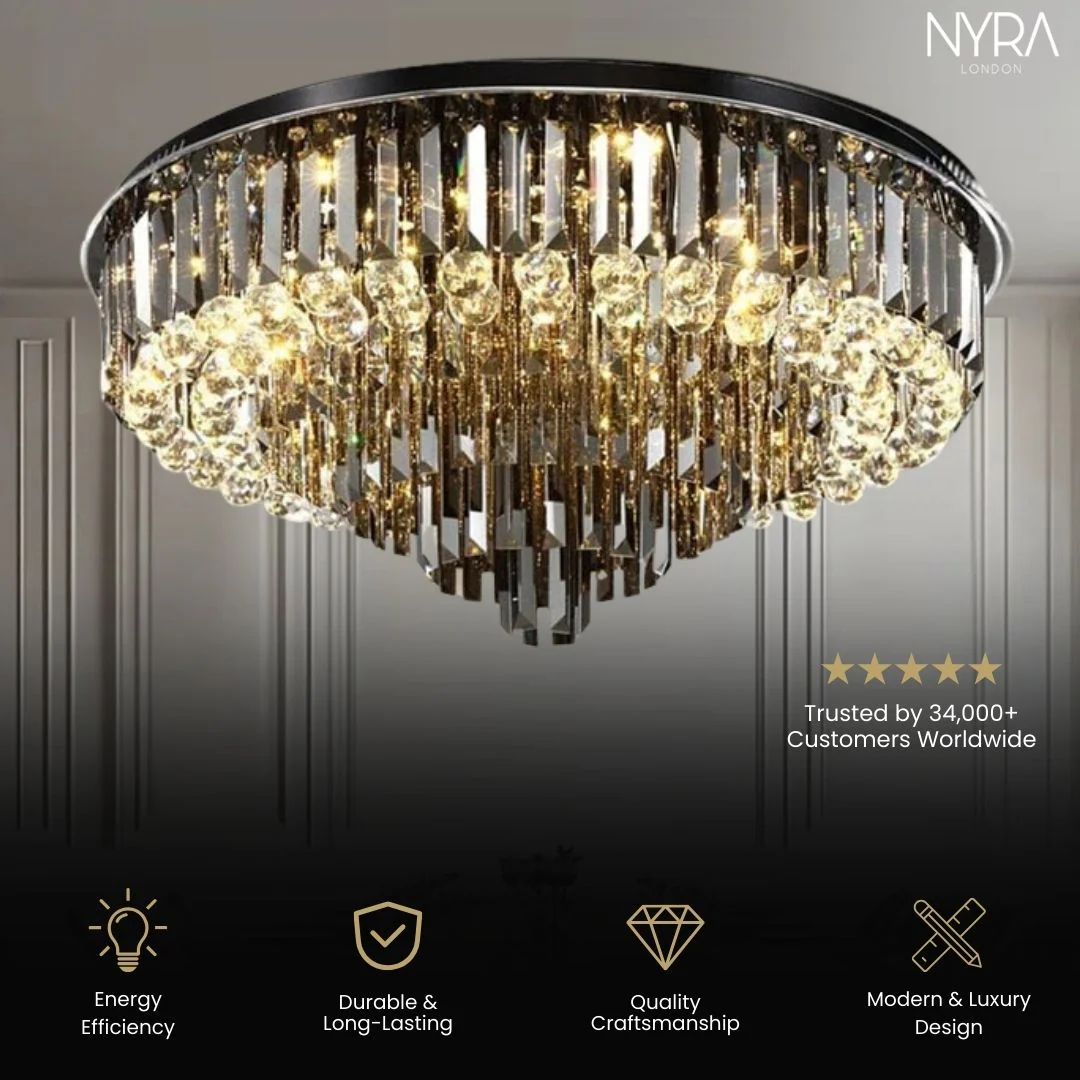 Meridian Black Crystal Chandelier - Image 3