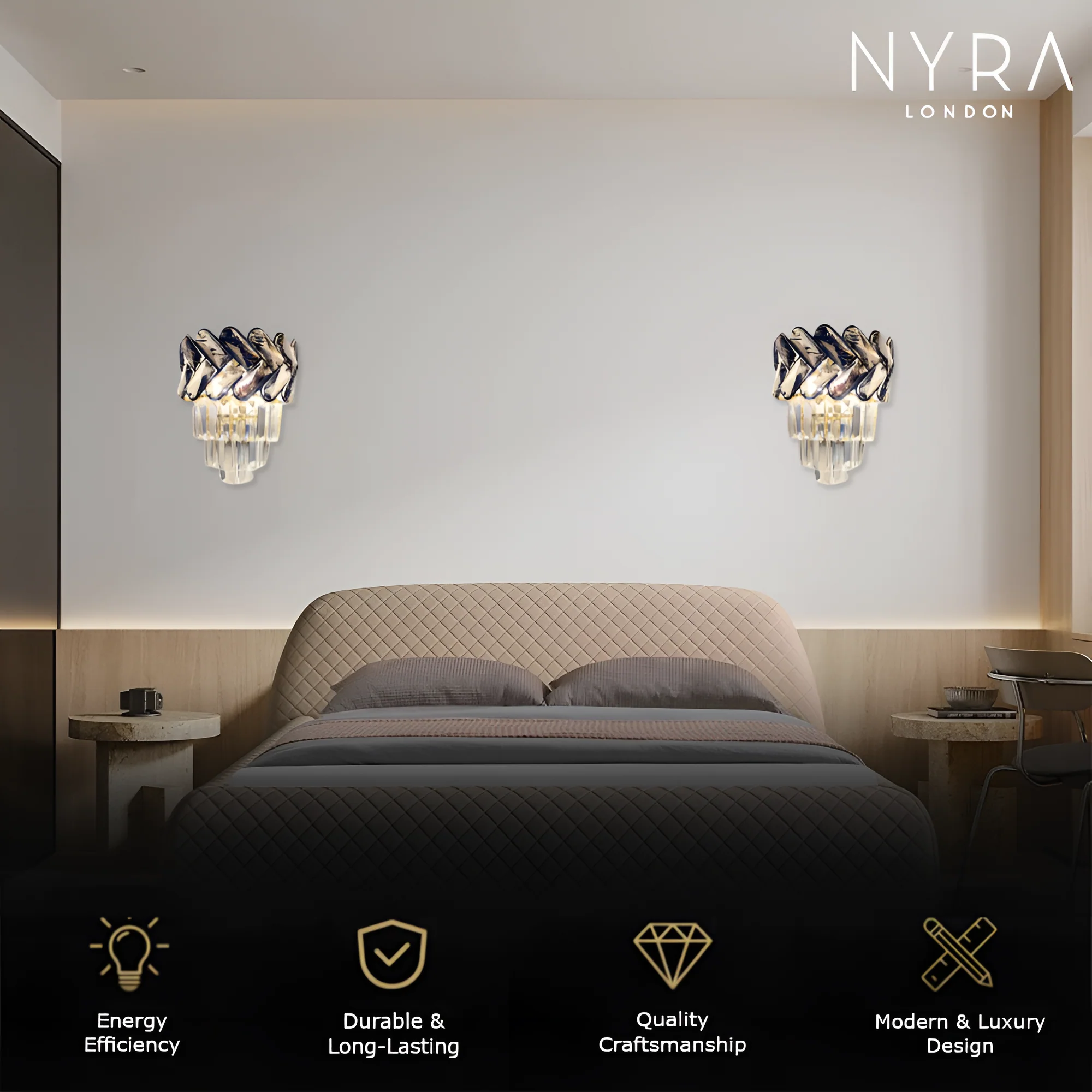 Royal Orchid Crystal Wall Lamp - Image 2