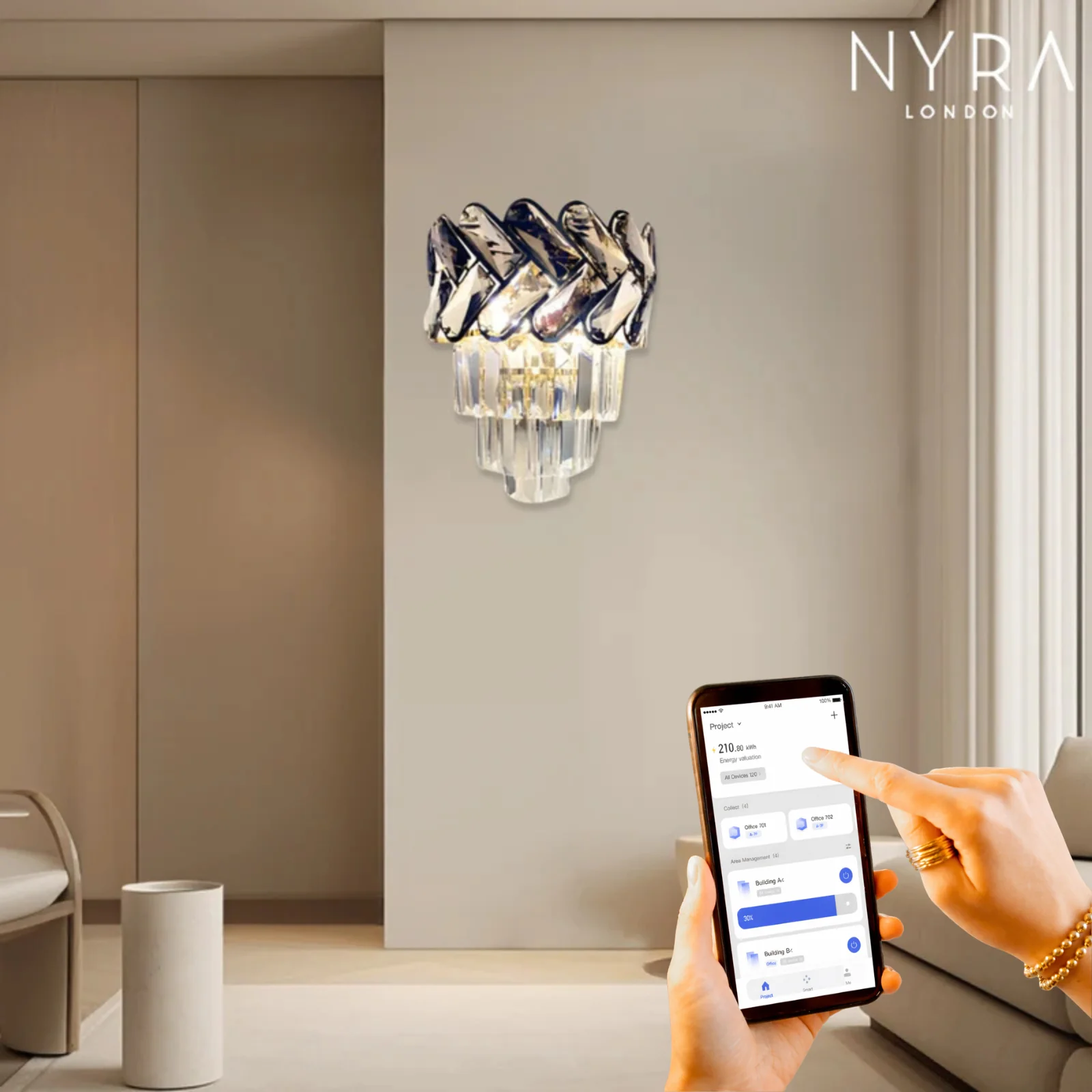 Royal Orchid Crystal Wall Lamp - Image 7