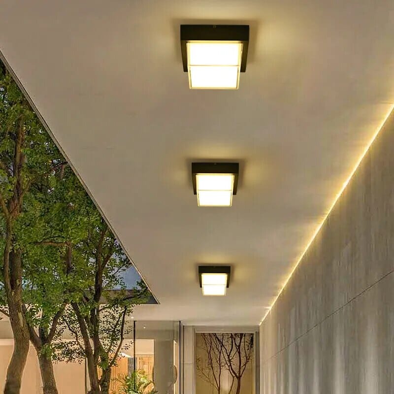 Geometric retro ceiling lights for corridor - Image 2