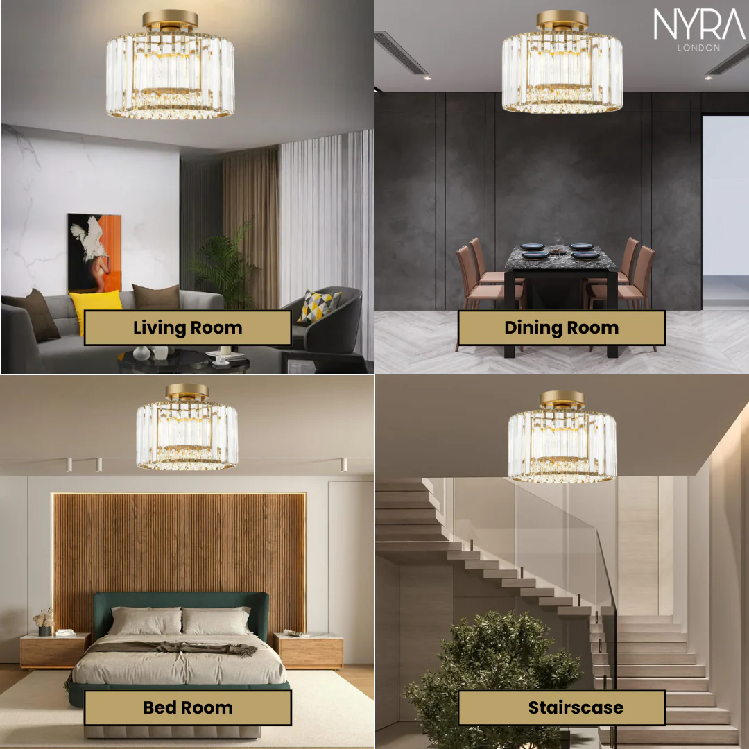 Novara Crystal  Brass Chandelier - Image 4