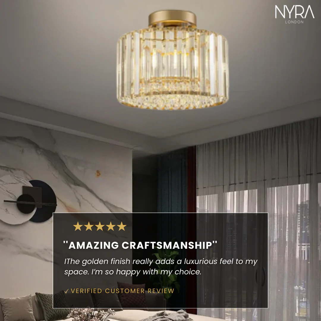 Novara Crystal  Brass Chandelier - Image 5