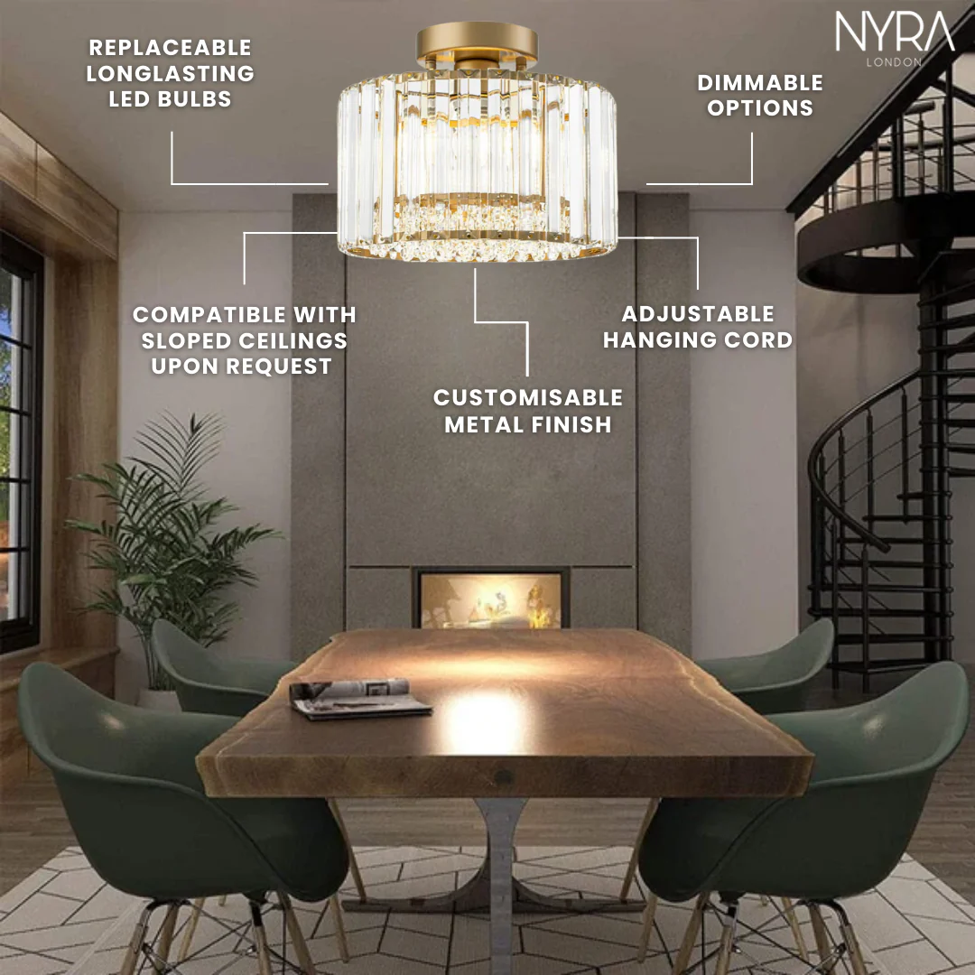 Novara Crystal  Brass Chandelier - Image 7