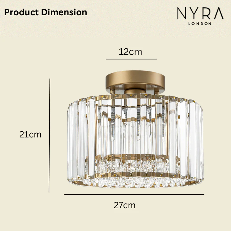 Novara Crystal  Brass Chandelier - Image 9