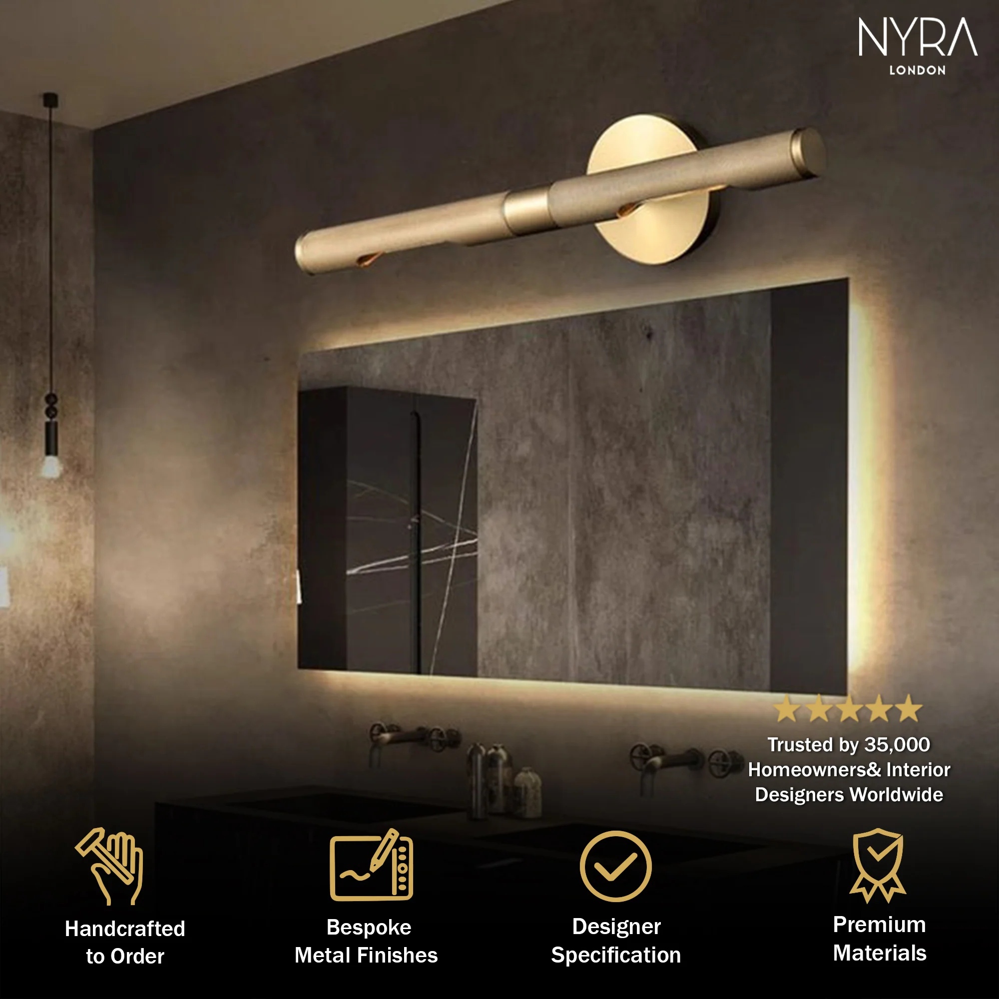 Nyra Brass Wall Lamp - Image 2