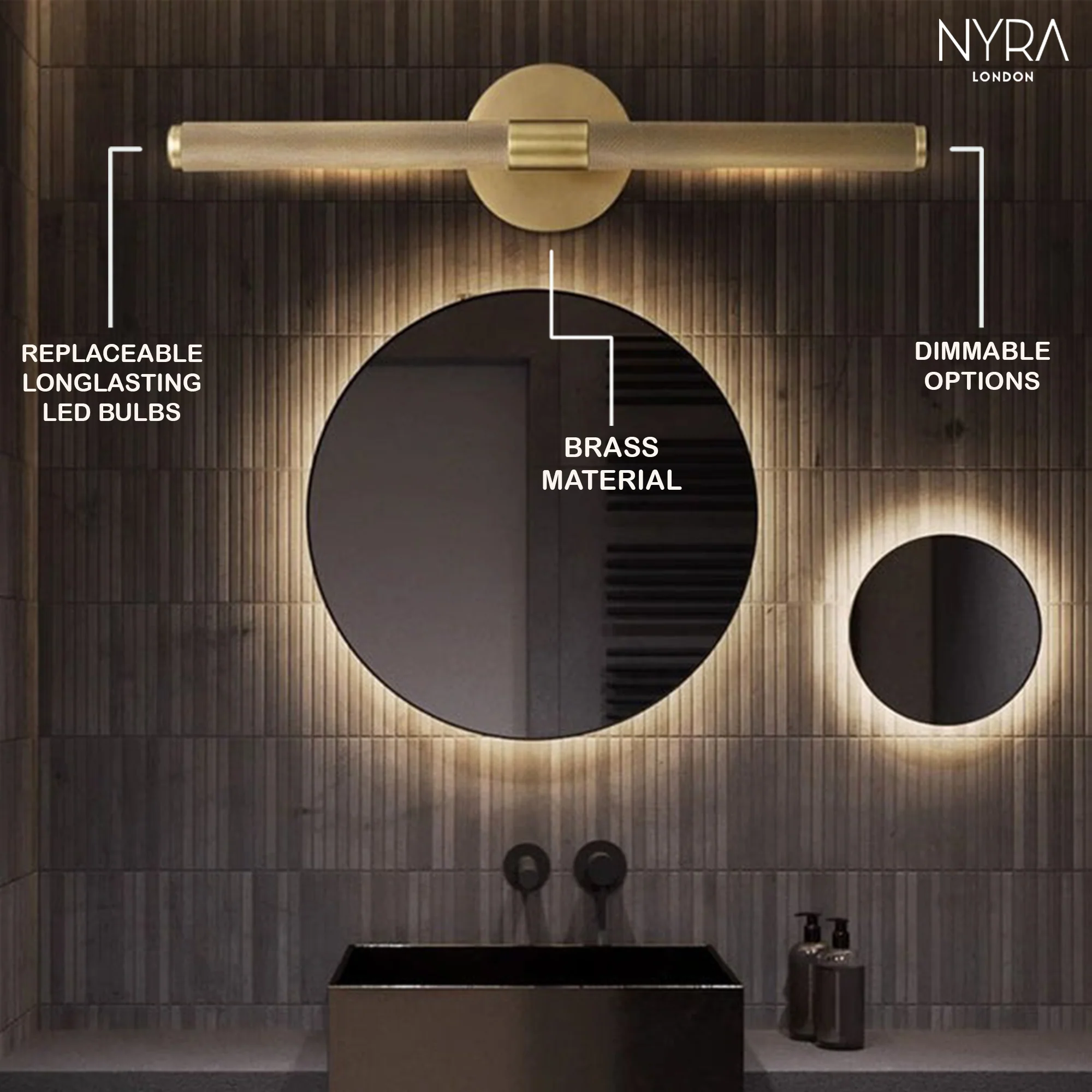 Nyra Brass Wall Lamp - Image 4