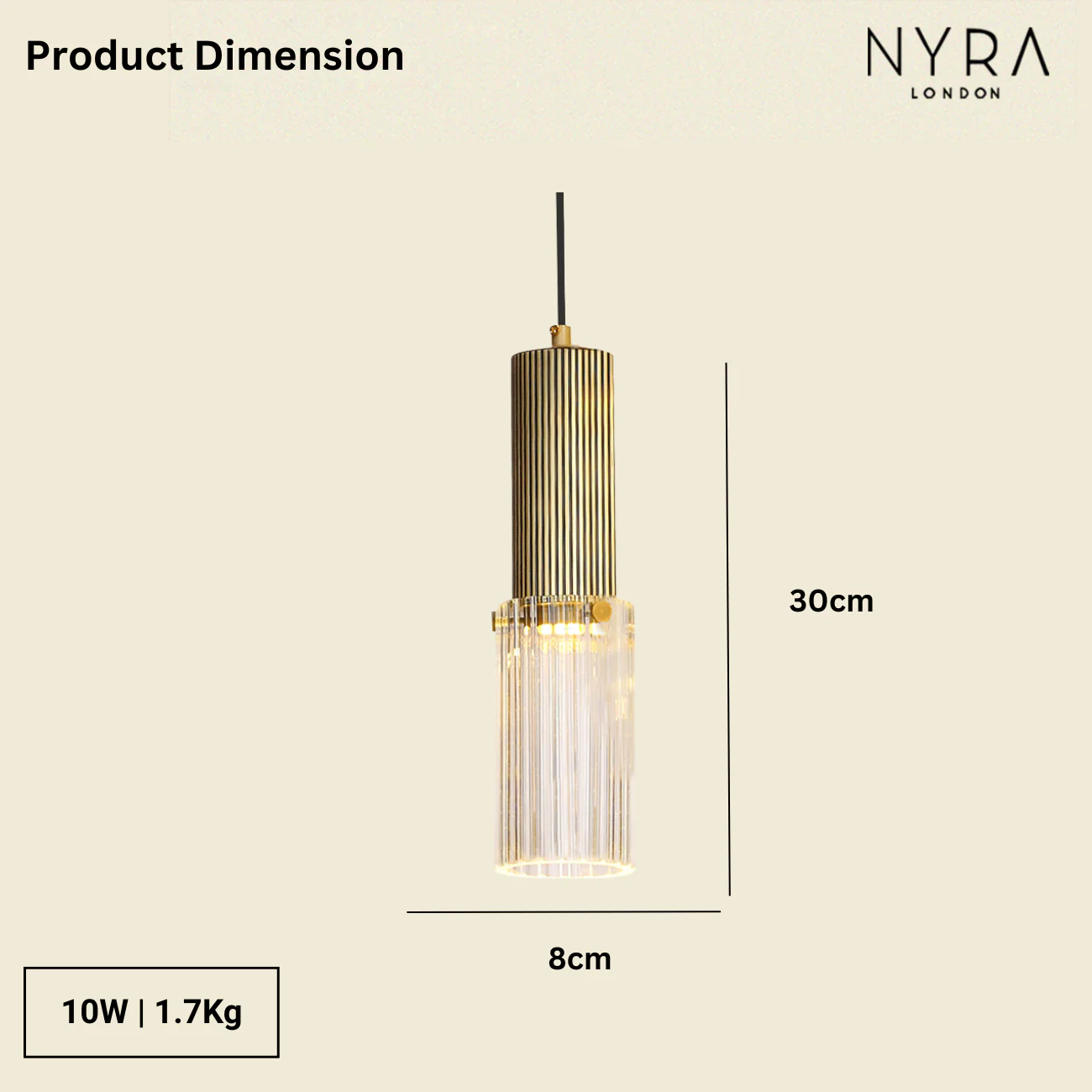 Nyra Glass Tube Pendant - Image 7