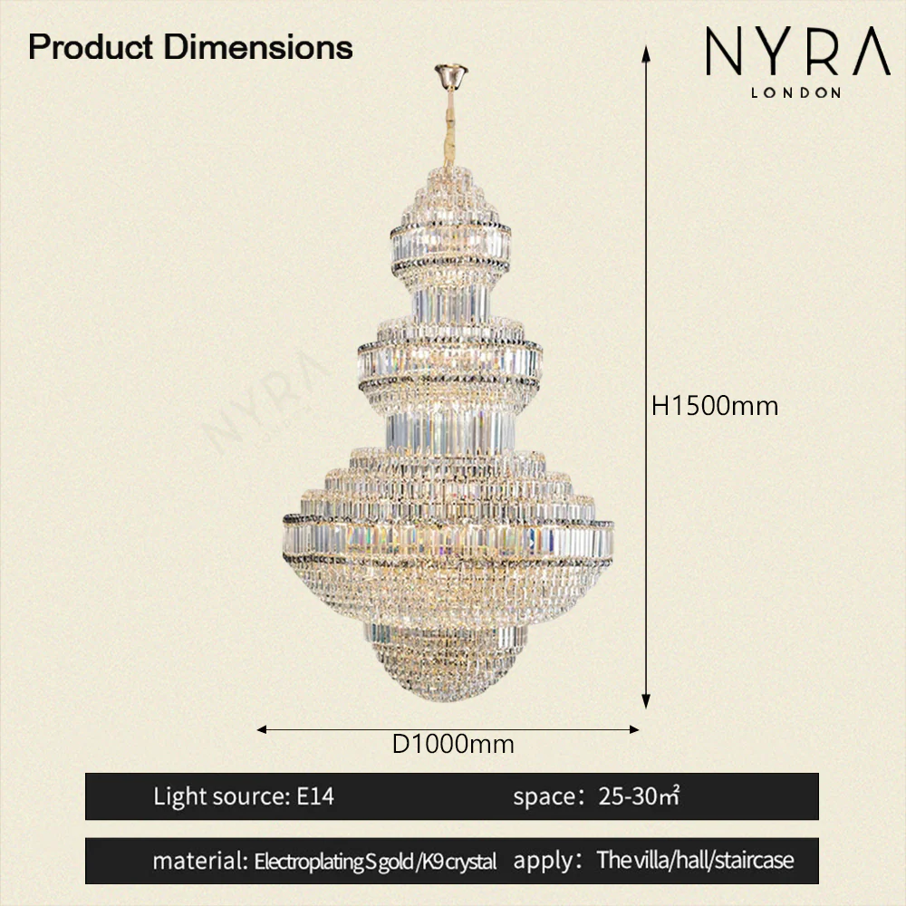 Nyra Royal Crystal Chandelier - Image 11
