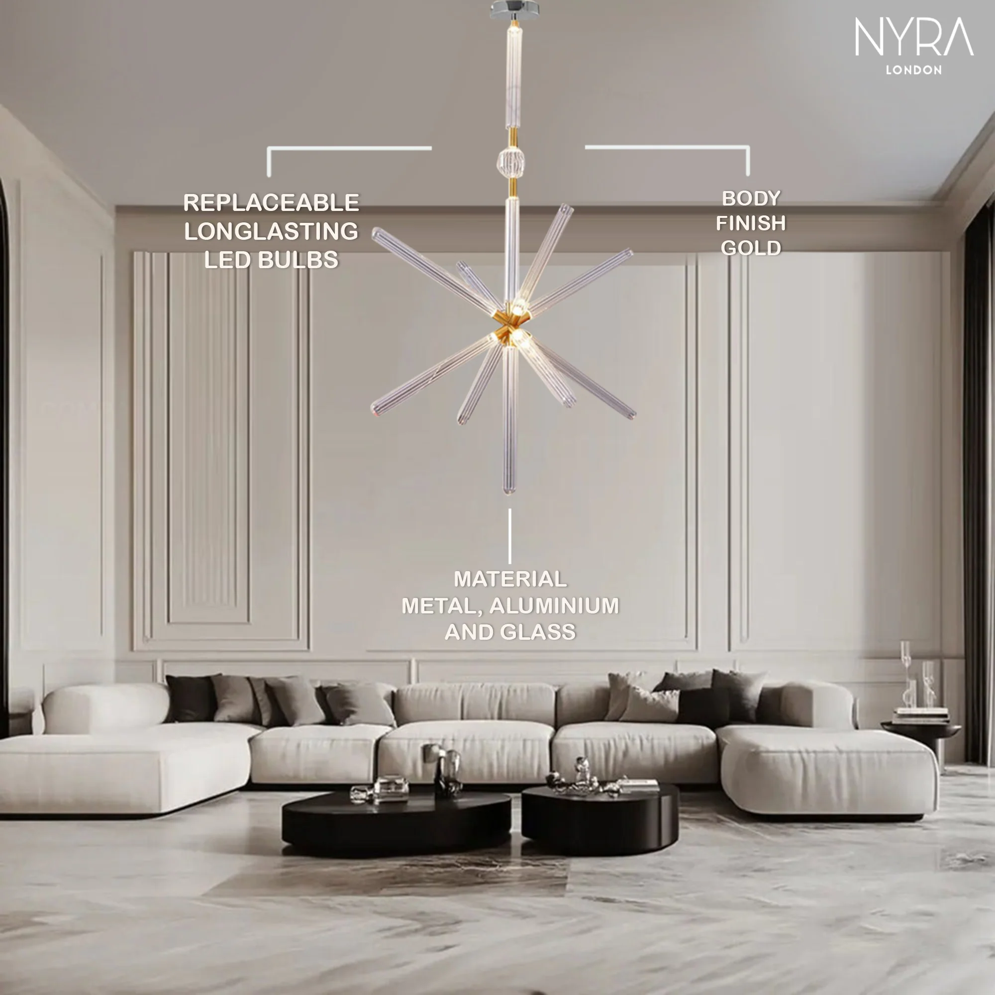 Nyra Tube Pendant Light - Image 9