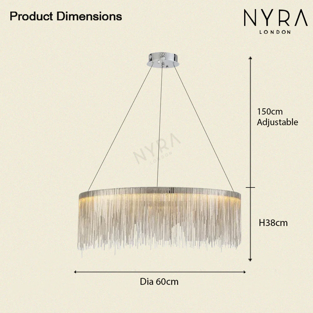 NYRA Round Tassel Chain Chandelier - Image 10