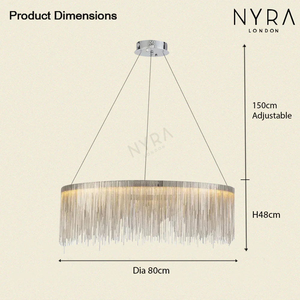 NYRA Round Tassel Chain Chandelier - Image 11