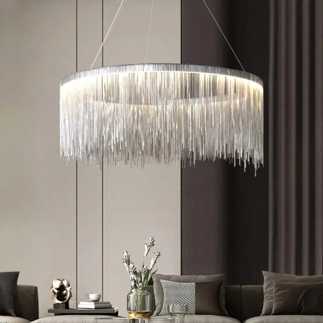 NYRA Round Tassel Chain Chandelier - Image 14
