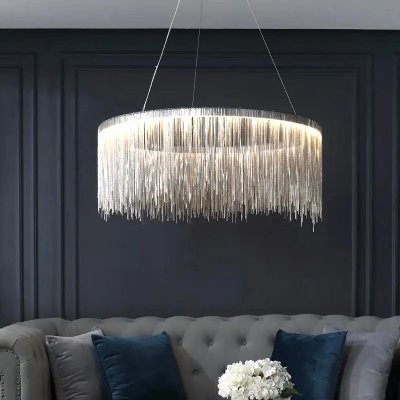 NYRA Round Tassel Chain Chandelier - Image 15