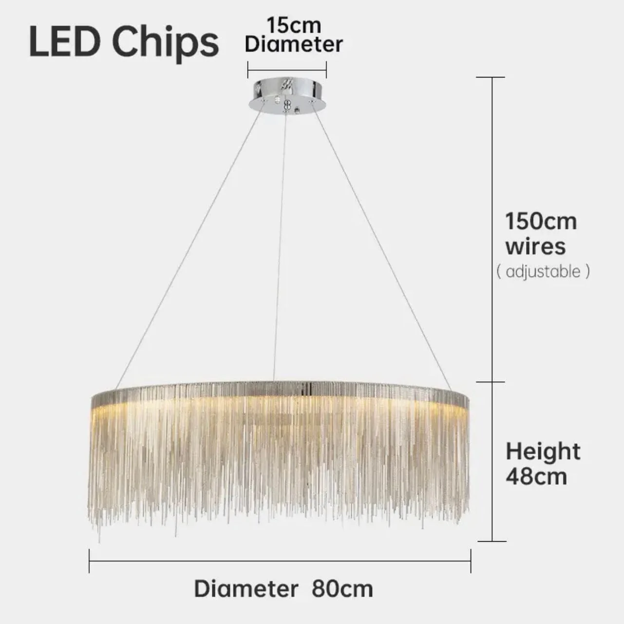 NYRA Round Tassel Chain Chandelier - Image 20