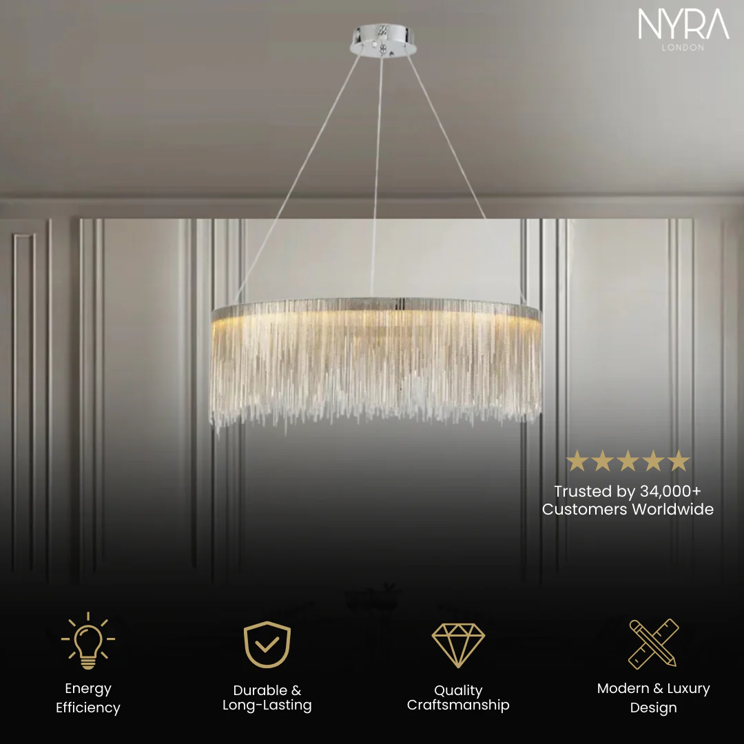 NYRA Round Tassel Chain Chandelier - Image 3