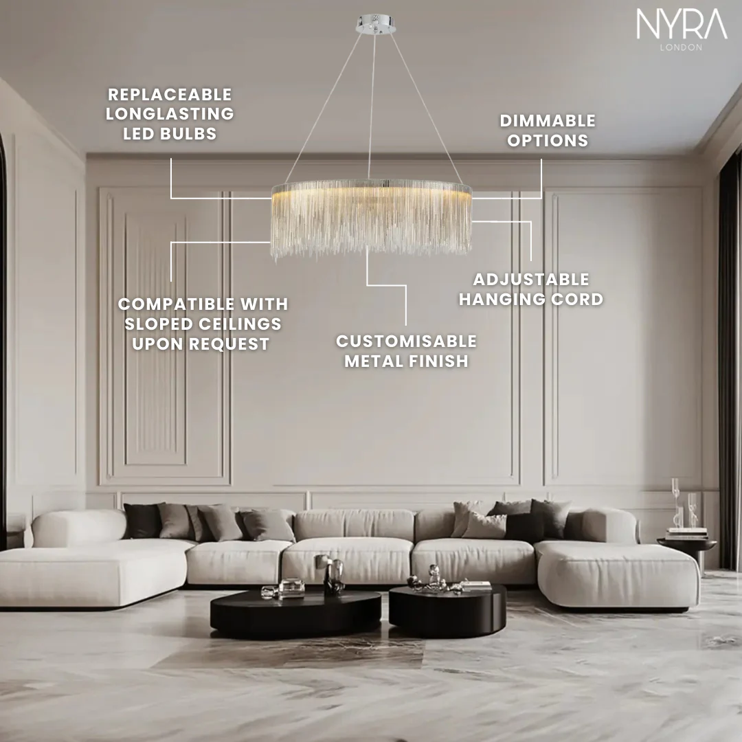 NYRA Round Tassel Chain Chandelier - Image 5