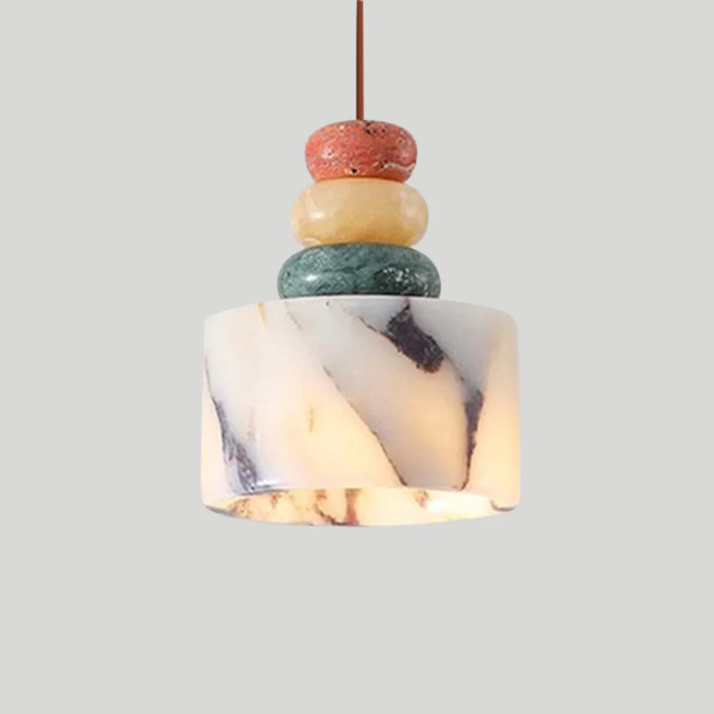 OLLE Multi-colour Stacked Stone Pendant