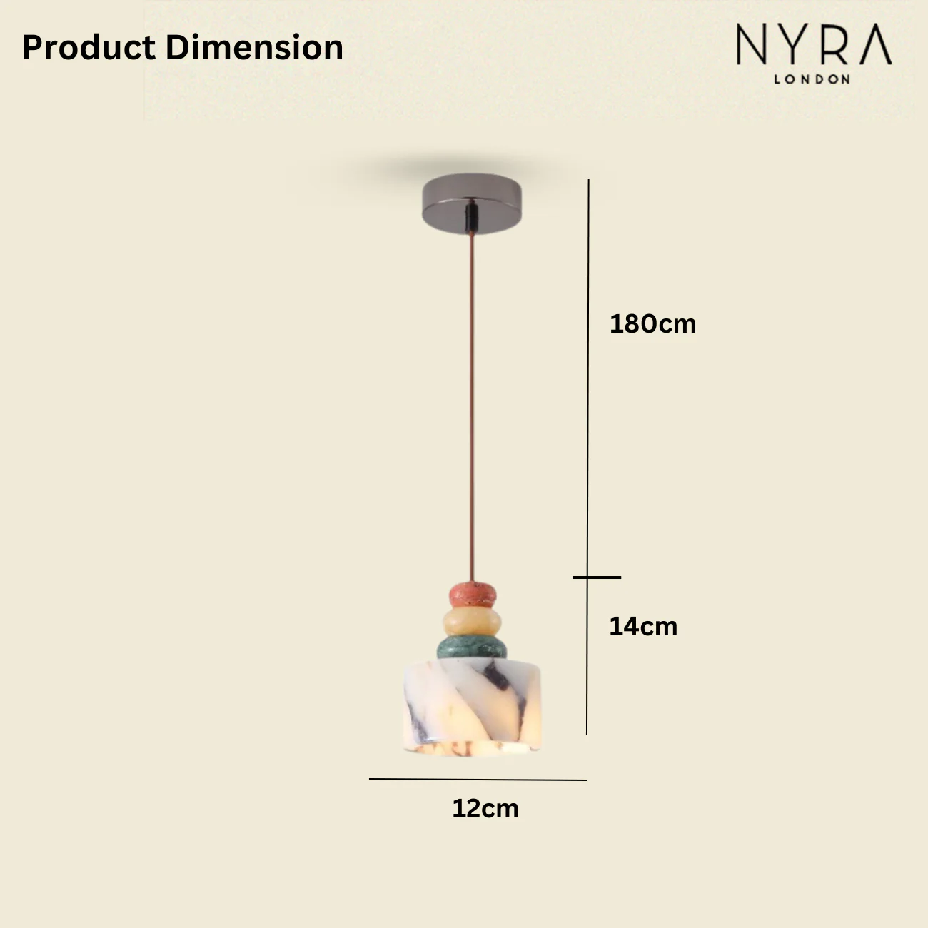 OLLE Multi-colour Stacked Stone Pendant - Image 3