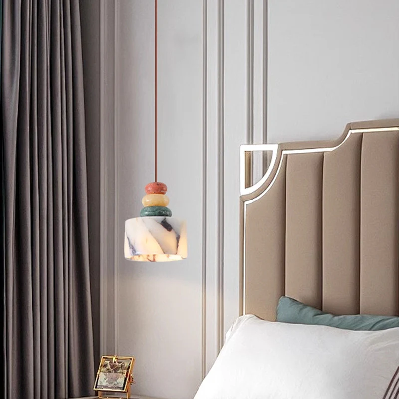 OLLE Multi-colour Stacked Stone Pendant - Image 5