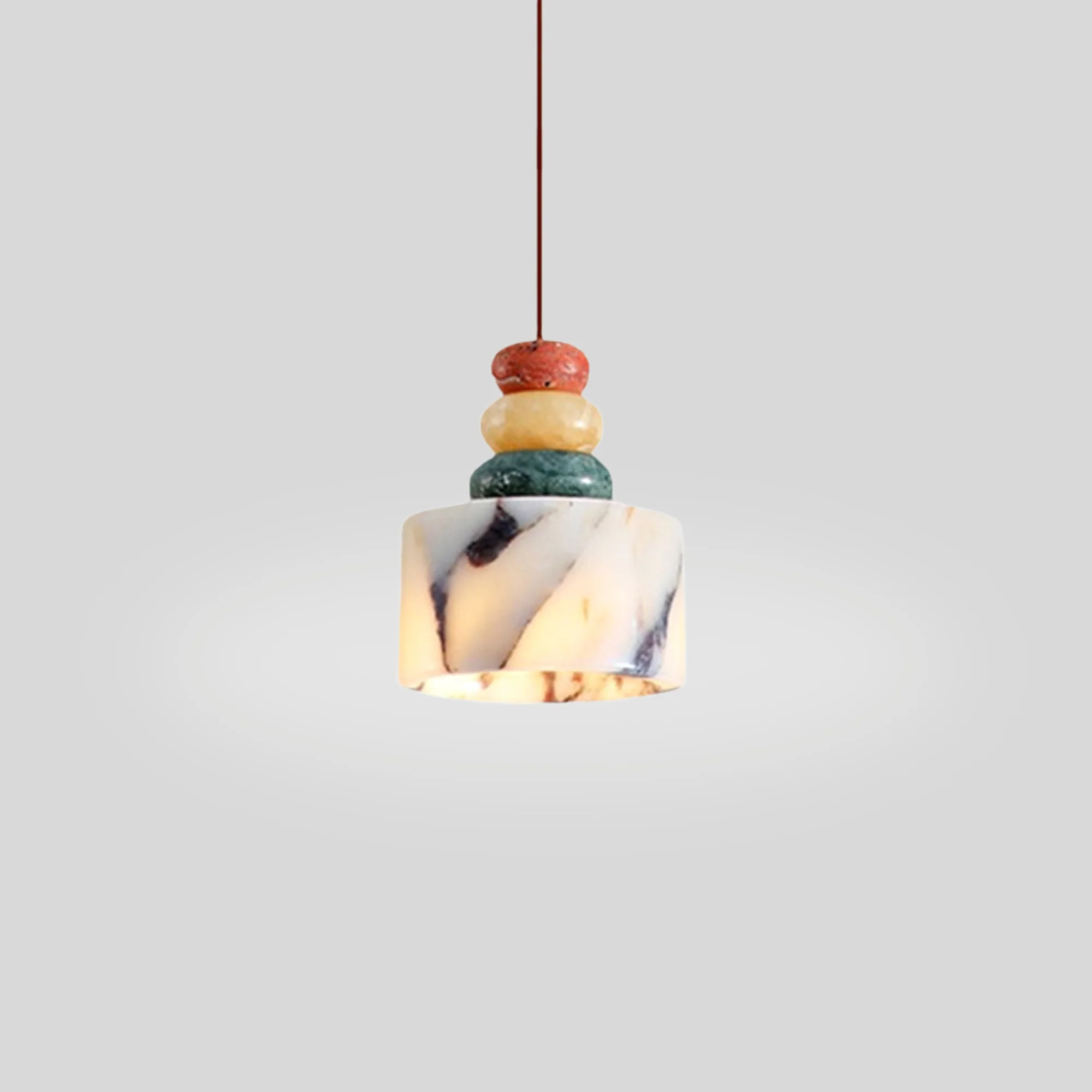 OLLE Multi-colour Stacked Stone Pendant - Image 7