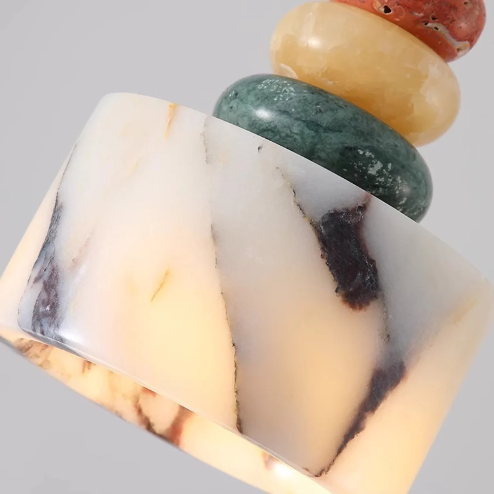 OLLE Multi-colour Stacked Stone Pendant - Image 9