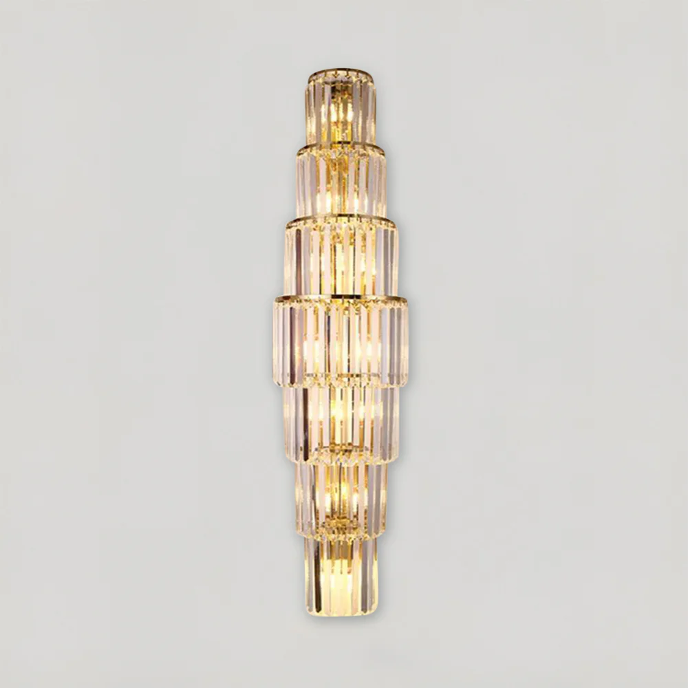 Opulent Pillar Crystal Wall Lamp