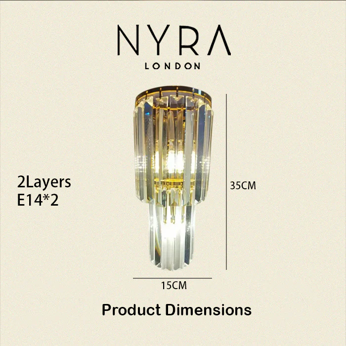 Opulent Pillar Crystal Wall Lamp - Image 10