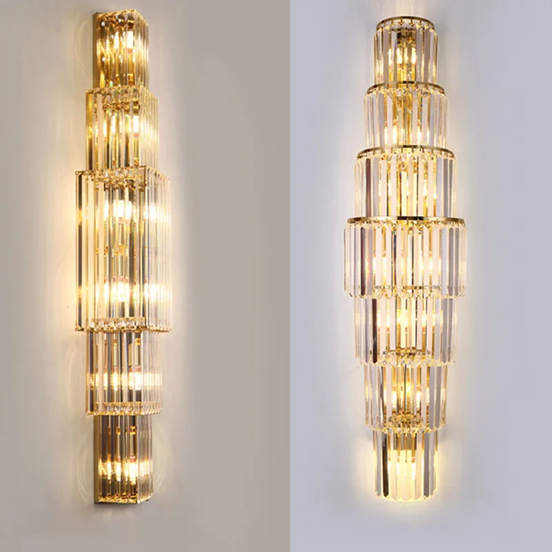 Opulent Pillar Crystal Wall Lamp - Image 15
