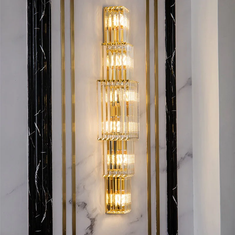 Opulent Pillar Crystal Wall Lamp - Image 16