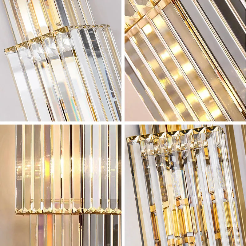 Opulent Pillar Crystal Wall Lamp - Image 17