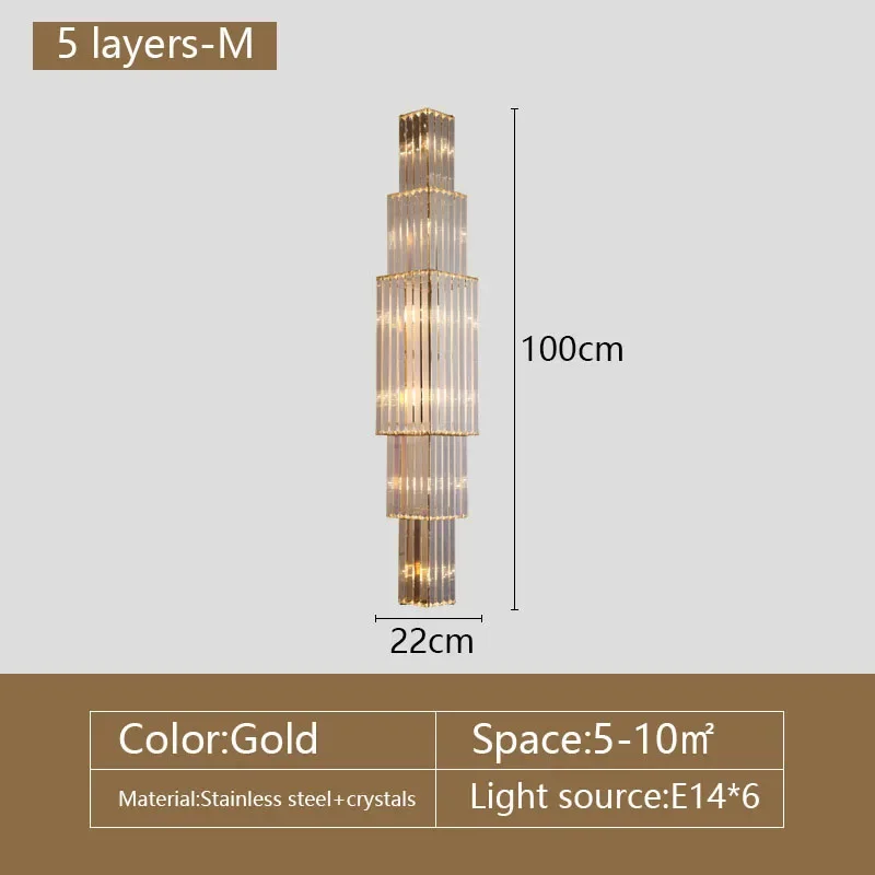 Opulent Pillar Crystal Wall Lamp - Image 19