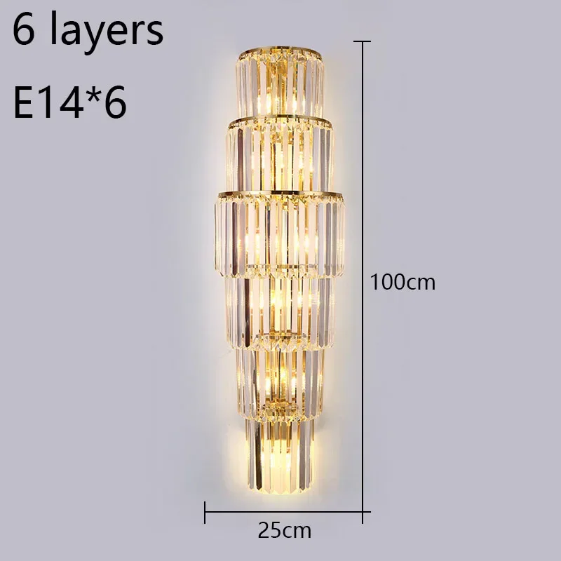 Opulent Pillar Crystal Wall Lamp - Image 20