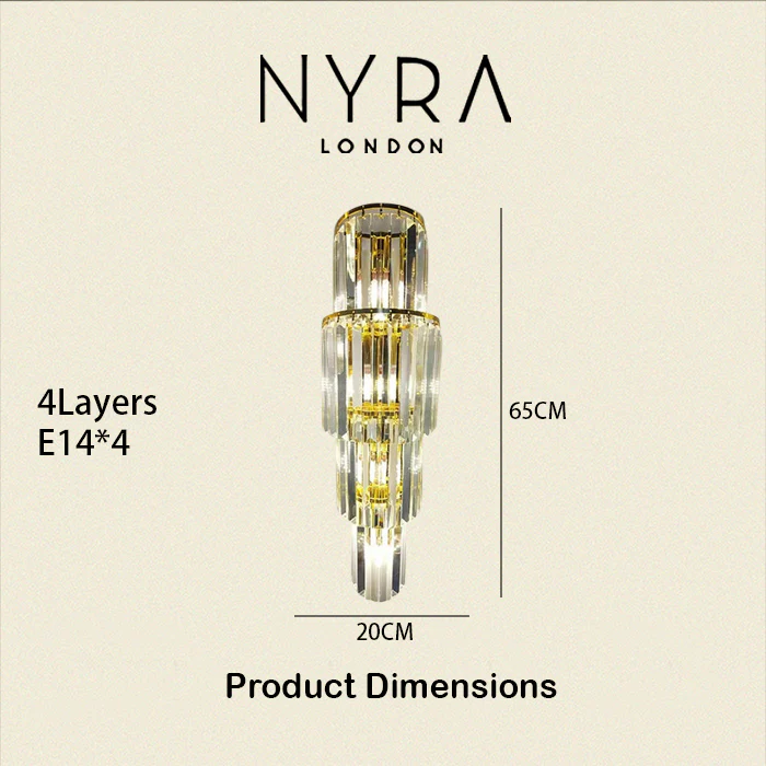 Opulent Pillar Crystal Wall Lamp - Image 22
