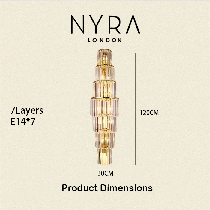 Opulent Pillar Crystal Wall Lamp - Image 24