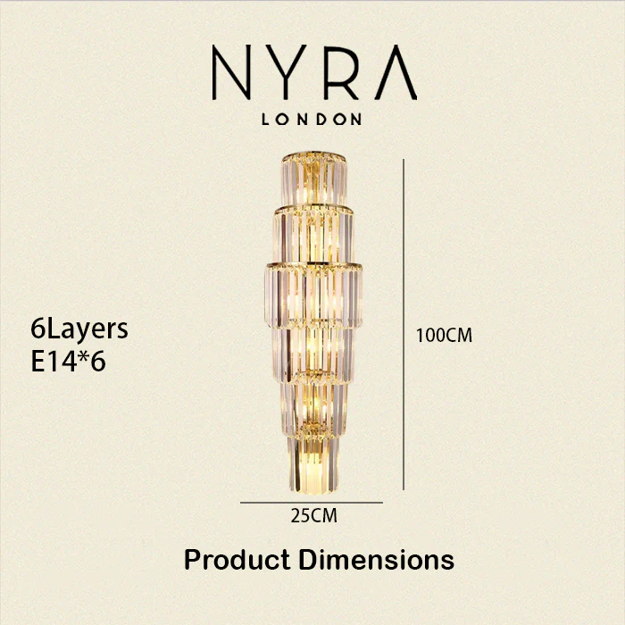 Opulent Pillar Crystal Wall Lamp - Image 26