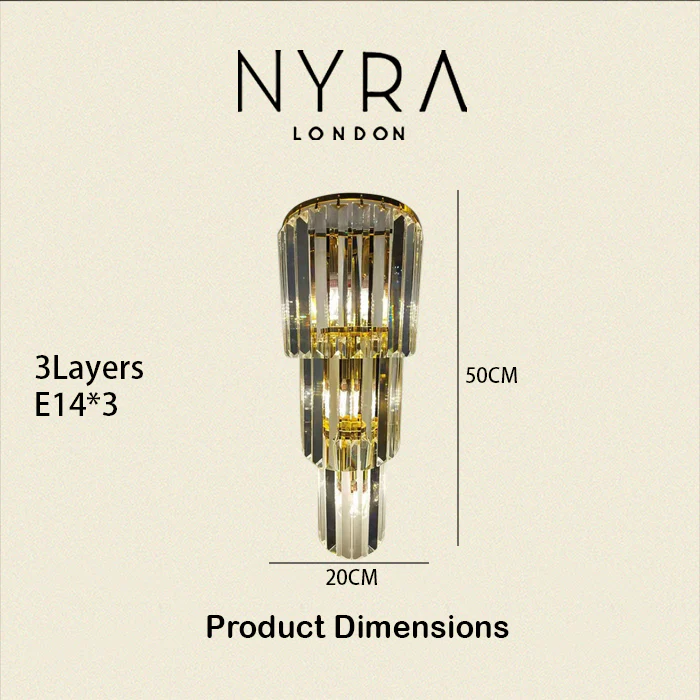 Opulent Pillar Crystal Wall Lamp - Image 27