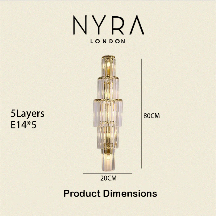 Opulent Pillar Crystal Wall Lamp - Image 29