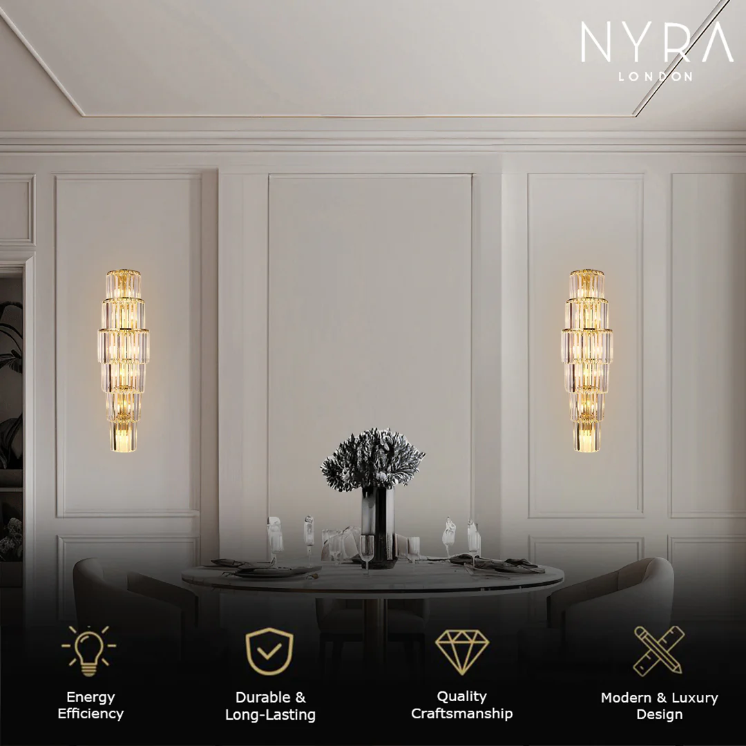 Opulent Pillar Crystal Wall Lamp - Image 3