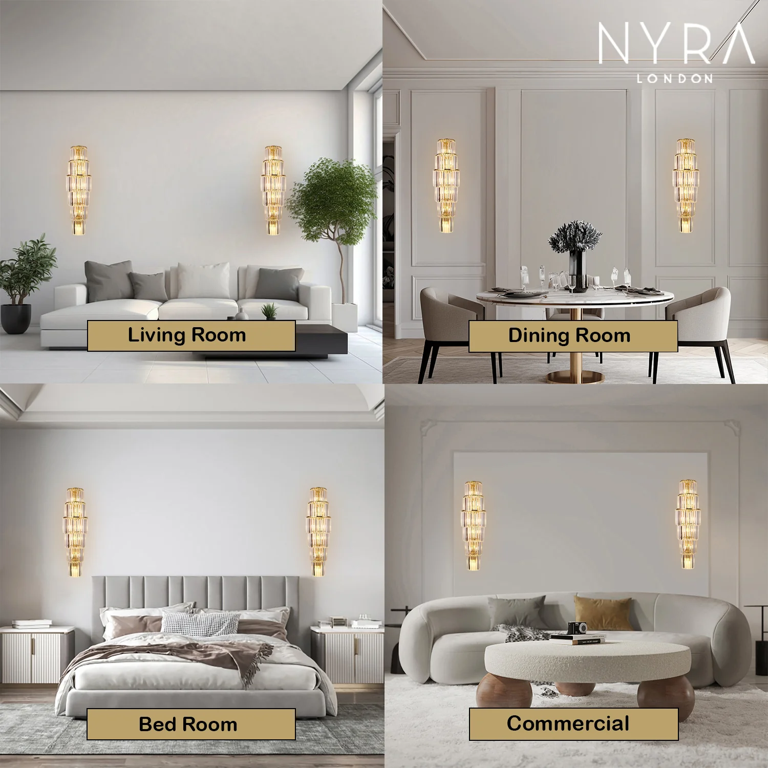 Opulent Pillar Crystal Wall Lamp - Image 5