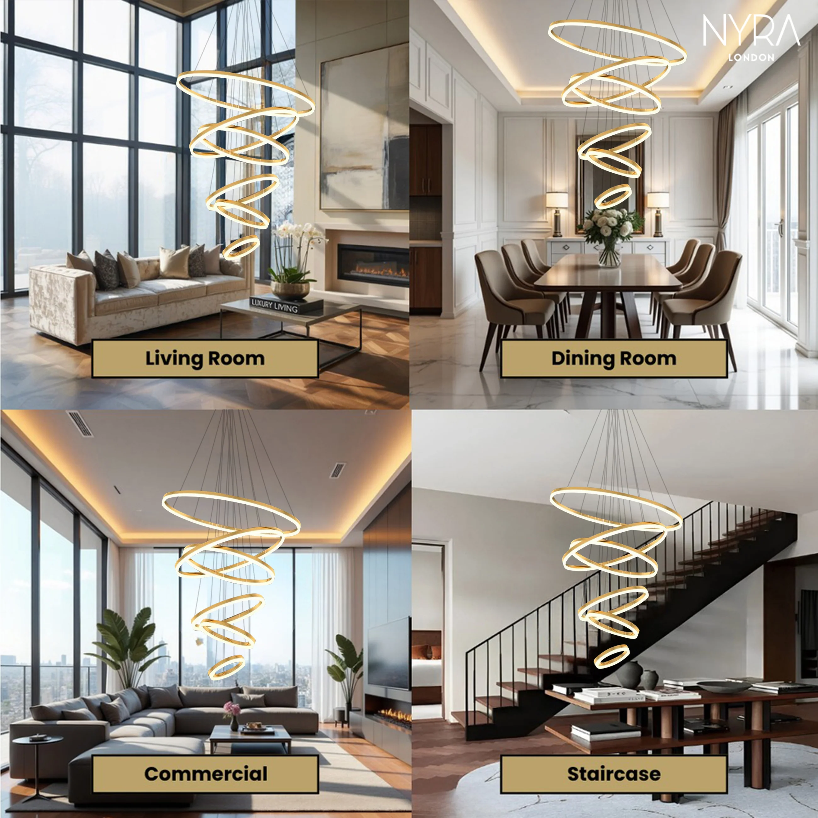 Orbitis Staircase  Ring Chandelier - Image 5