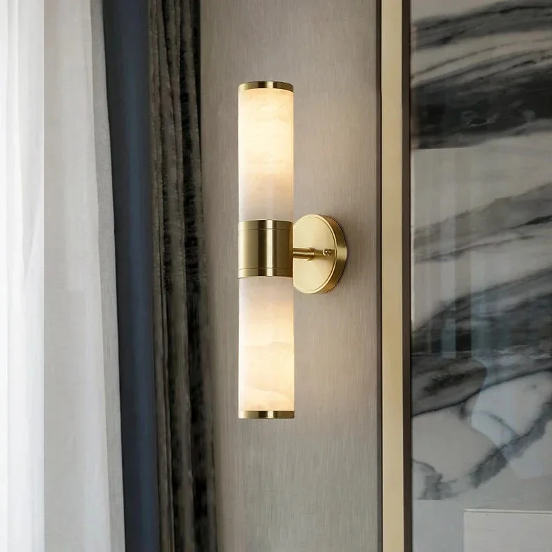 NYRA Antique Gold Marble Wall Lamp - Image 5