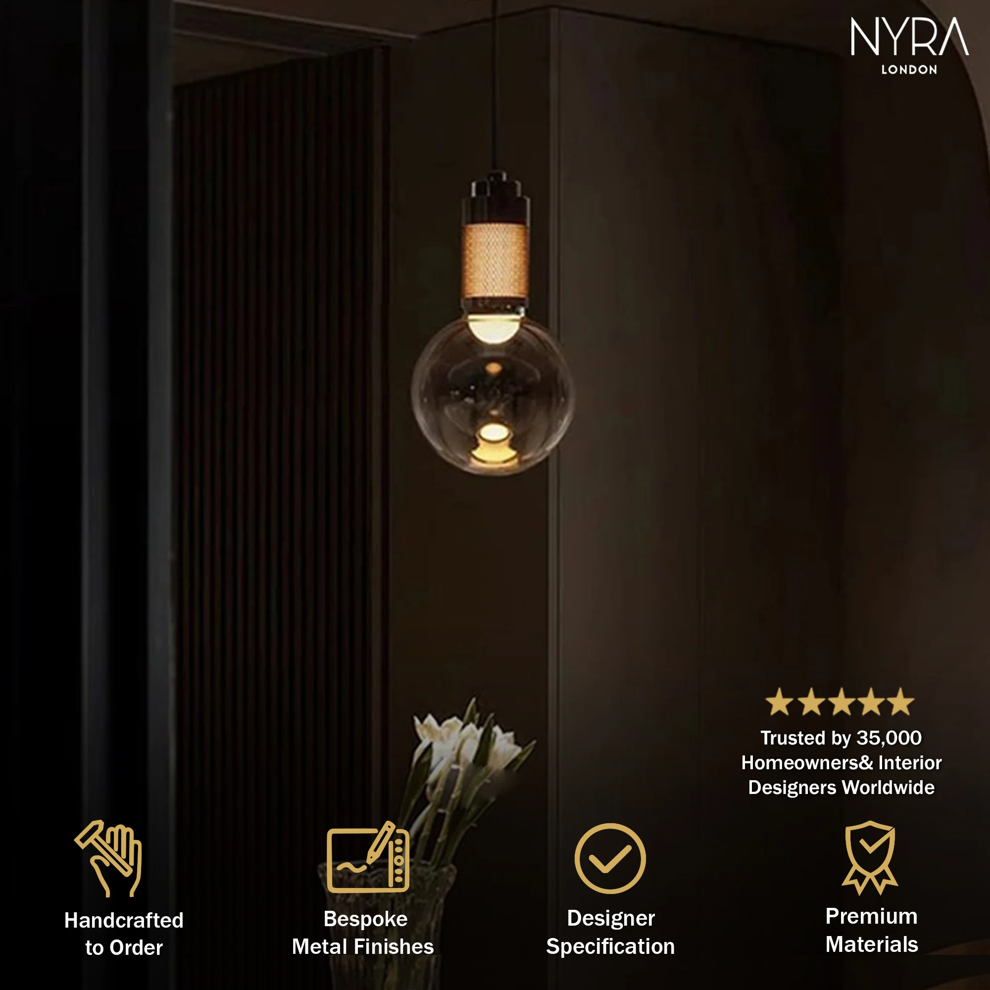 RAFFA Glass Pendant Light - Image 2