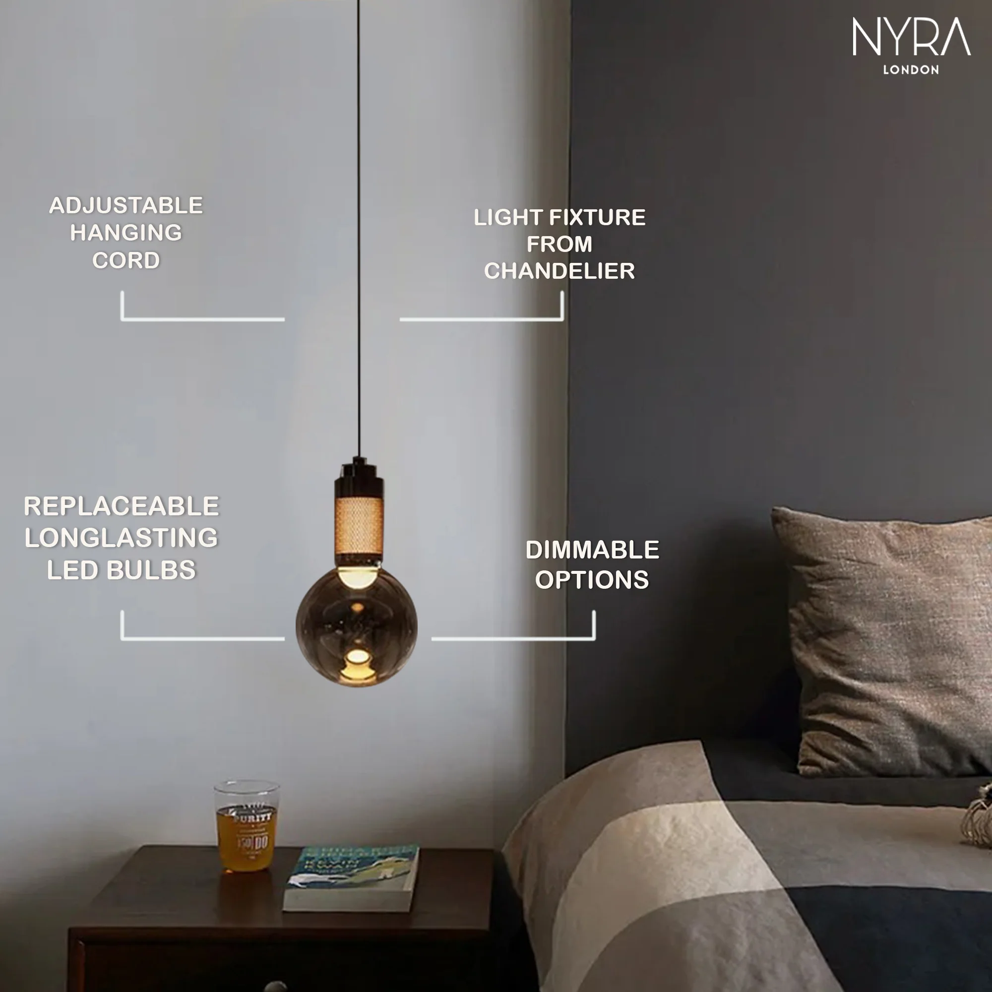 RAFFA Glass Pendant Light - Image 4