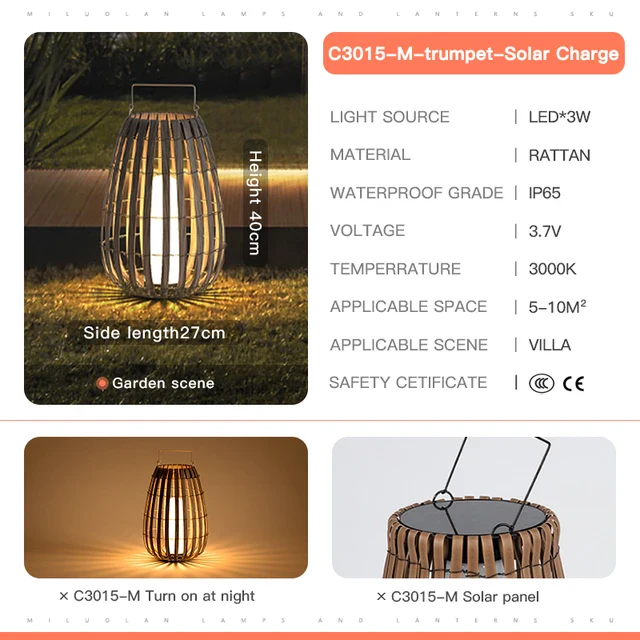 Lina Rattan Lantern - Image 11